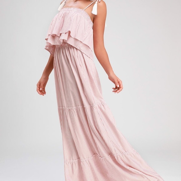 Jack by BB Dakota Dresses & Skirts - NWT BB Dakota | Women's Pink & Cream Strip Tiered Maxi Dress Size XS